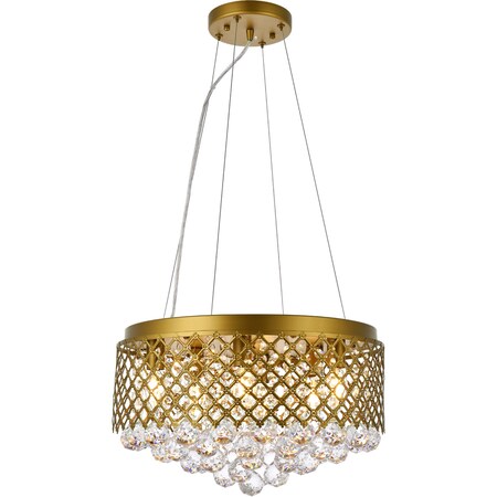 Tully 6 Lights Pendant In Brass